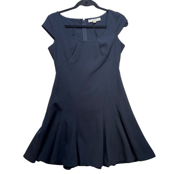 Ann Taylor LOFT Petite Dress OP Black Cap Sleeve A-Line Short Sleeve - Picture 1 of 8